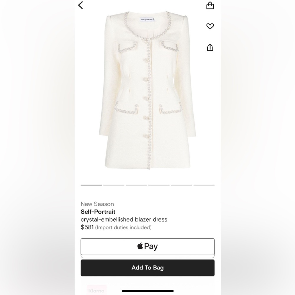 Self Portrait crystal-embellished blazer Dress